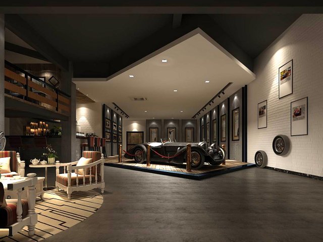 business - commercial - automotive showroom - 9408 3D Model .c4d .max .obj .3ds .fbx .stl .blend