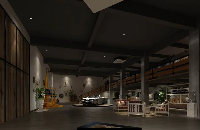 business - shop - automotive exhibition hall - 9409 3D Model .c4d .max .obj .3ds .fbx .stl .blend 