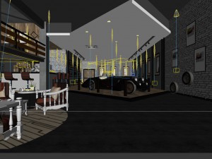 business - shop - automotive exhibition hall - 9409 3D Model