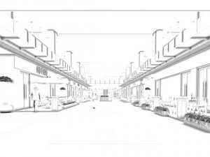 бизнес - магазин - торговая улица - 9410 3D Модель