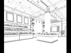 business - shop - fruit shop - 9434 3D Model
