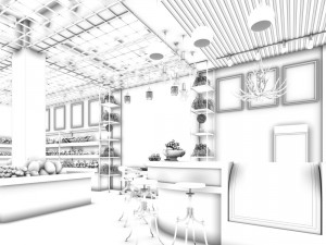 business - shop - fruit shop - 9434 3D Model