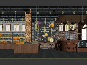 business - shop - fruit shop - 9434 3D Model