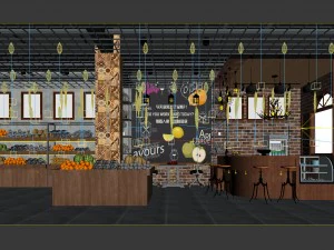 business - shop - fruit shop - 9434 3D Model