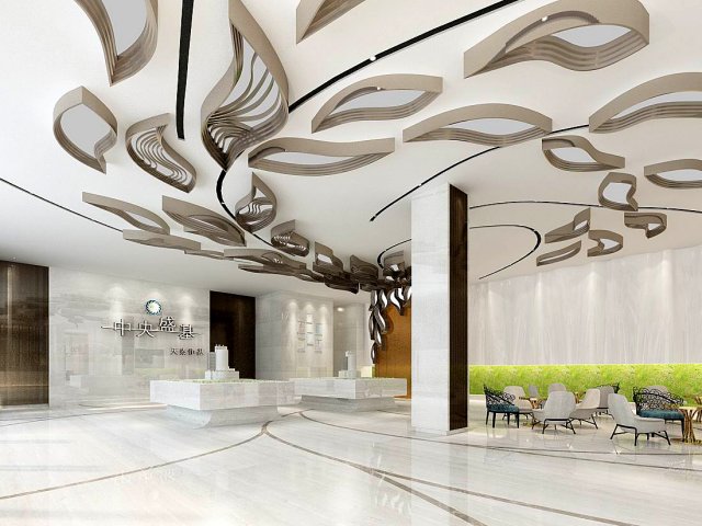 business - commercial - exhibition room - 9305 3D Model .c4d .max .obj .3ds .fbx .stl .blend 