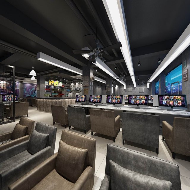 business - internet cafes - internet cafes - 9413 3D 模型 .c4d .max .obj .3ds .fbx .stl .blend