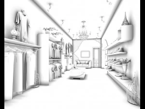 мода - магазин одежды 36 3D Модель