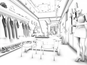 fashion clothing store 320 3D Model