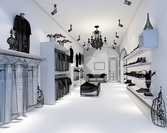 fashion - clothing store 689 3D Model .c4d .max .obj .3ds .fbx .stl .blend 
