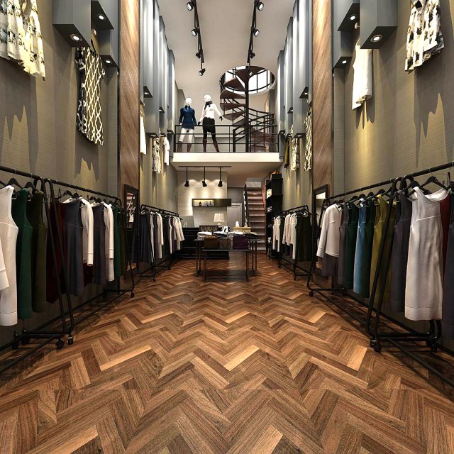 fashion - women clothing store 294 3D Модель .c4d .max .obj .3ds .fbx .stl .blend 