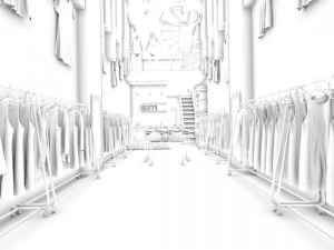 fashion - women clothing store 294 3D Model