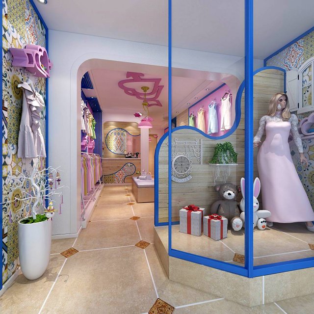 fashion - women clothing store 394 Model 3D .c4d .max .obj .3ds .fbx .stl .blend