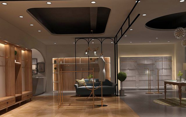 fashion women store 03 3D Model .c4d .max .obj .3ds .fbx .stl .blend 