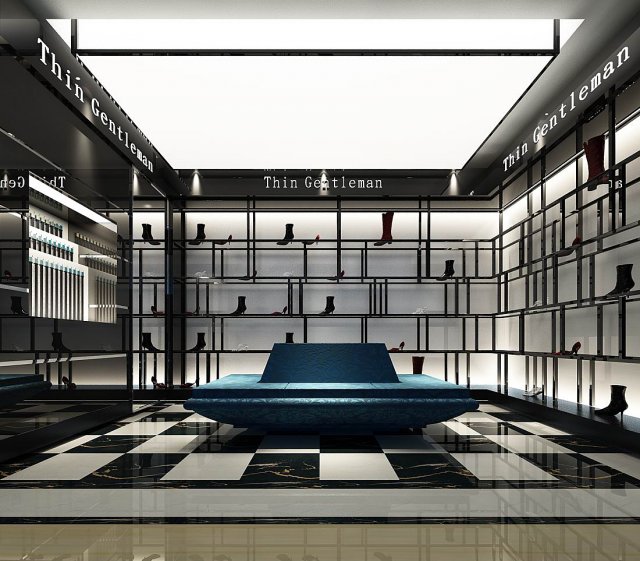 fashion shoes store 110 3D Modell .c4d .max .obj .3ds .fbx .stl .blend