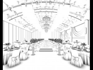 wedding banquet room Model 3D