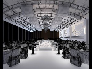 wedding banquet room Model 3D