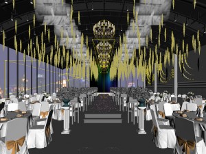 wedding banquet room Model 3D