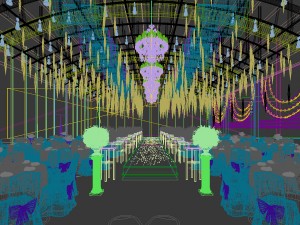 wedding banquet room Model 3D