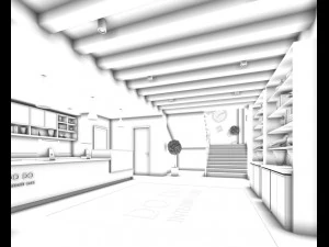 бізнес ресторан - кава - банкет 06 3D Модель