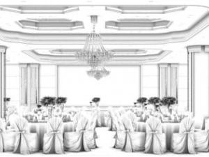 business restaurant - coffee - banquet 07 3D Model