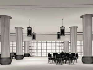 business restaurant - coffee - banquet 08 3D Model