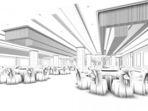 business restaurant - coffee - banquet 12 3D Model