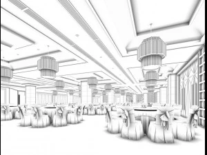business restaurant - coffee - banquet 12 3D Model