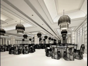 business restaurant - coffee - banquet 12 3D Model