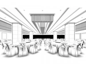 business restaurant - coffee - banquet 12 3D Model