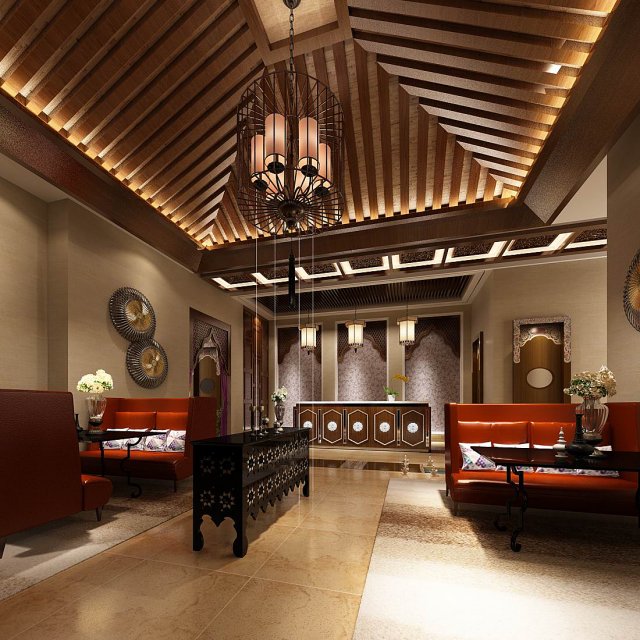 business restaurant - coffee - banquet 22 3D Model .c4d .max .obj .3ds .fbx .stl .blend