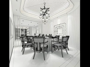 business restaurant - coffee - banquet 25 3D Model