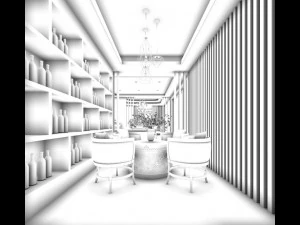 business restaurant - coffee - banquet 25 3D Model