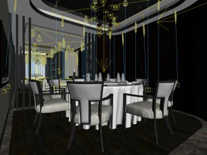 business restaurant - coffee - banquet 25 3D Model