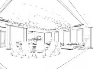 business restaurant - coffee - banquet 28 3D Model