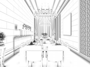 business restaurant - coffee - banquet 32 Modelo 3D