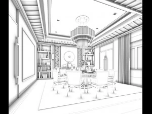 business restaurant - coffee - banquet 35 3D Model
