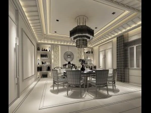 business restaurant - coffee - banquet 35 3D Model