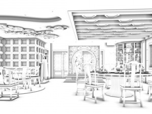 business restaurant - coffee - banquet 36 3D Model