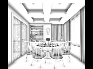 business restaurant - coffee - banquet 37 3D Model