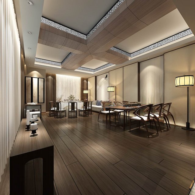 business restaurant - coffee - banquet 40 Modelo 3D .c4d .max .obj .3ds .fbx .stl .blend