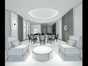 business restaurant - coffee - banquet 41 3D Model