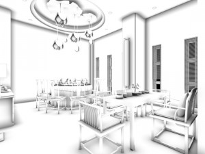 business restaurant - coffee - banquet 42 3D Model