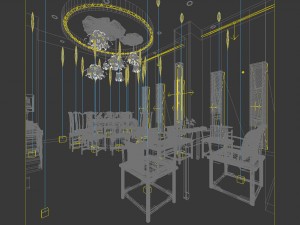 business restaurant - coffee - banquet 42 3D Model