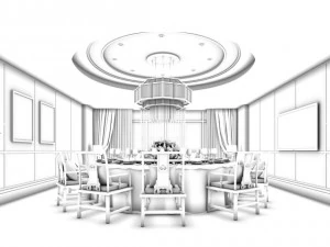 business restaurant - coffee - banquet 43 3D Model