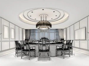 business restaurant - coffee - banquet 43 3D Model