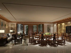 ristorante d'affari - caff&egrave; - banchetto 44 Modello 3D