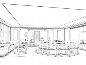 business restaurant - coffee - banquet 44 3D Model