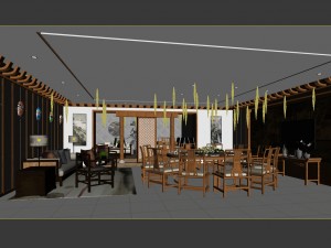 business restaurant - coffee - banquet 44 3D Model