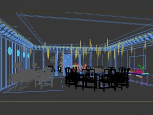 business restaurant - coffee - banquet 44 3D Model