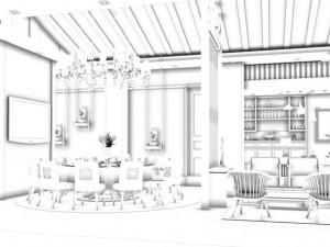 business restaurant - coffee - banquet 45 3D Model